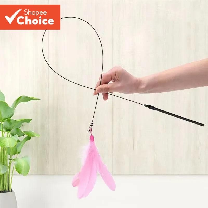 Gatos Brinquedos Penas Varinha Brinquedo Interativo Gatinho Com Super Ventosa Destacável 2 Pçs Substituições De Acessóri