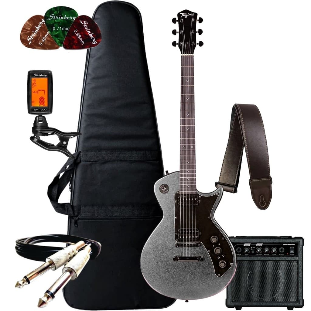 Kit Guitarra Tagima Elétrica Les Paul Sixmart 2H Sc Efeitos + Acessórios + Amplificador Sheldon