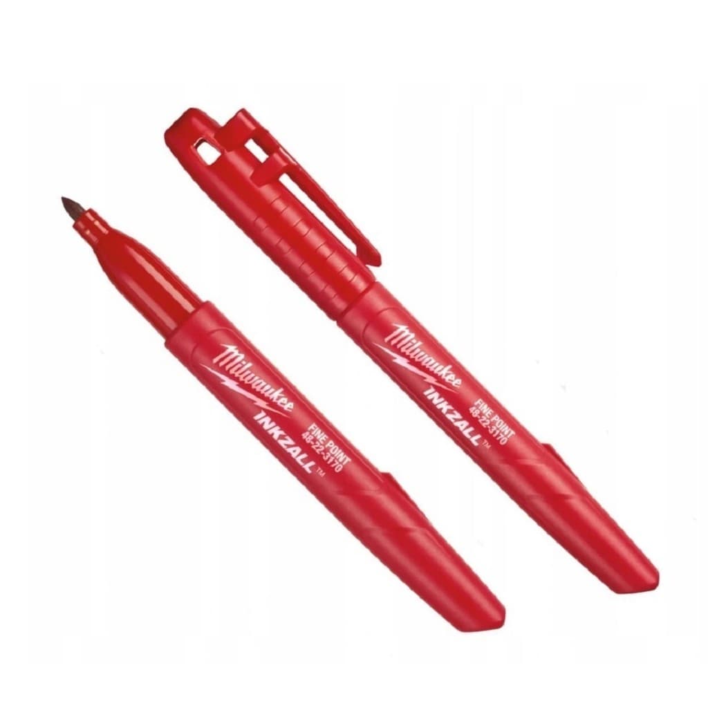 KIT 2 CANETA PONTA FINA VERMELHA INKZALL 48-22-3170 MILWAUKEE