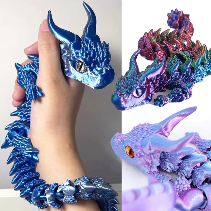 3D Impresso Dragão Mágico 31CM Articulação Móvel Brinquedo Fidget Rotativo Articulado Escritório Desktop Ornamento Adult