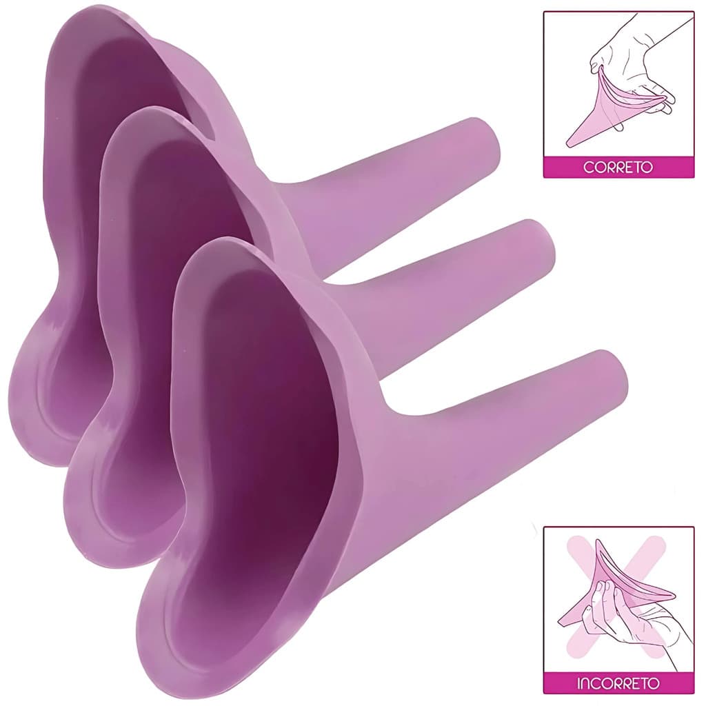 Kit com 3 Urinol Mictório Pipix Mijador Fazer Xixi em Pé Prático Higiênico