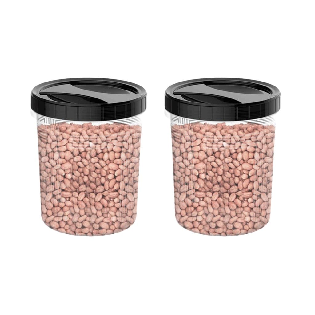Kit 2 Potes de Plástico com Rosca 3 Litros Tampa Preta