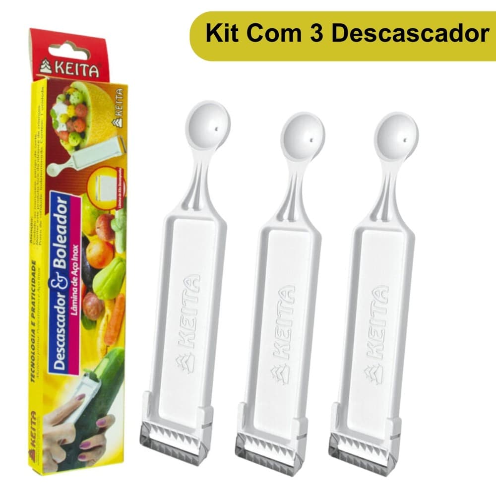 Kit 3 Descascador e Boleador de Frutas e Legumes Keita