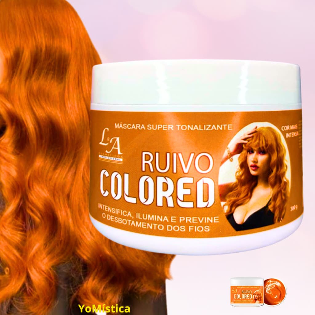 Matizador Ruivo Brilho Intenso Máscara Tonalizante + 1 par de luvas 100% Natural Sem Amônia  300g