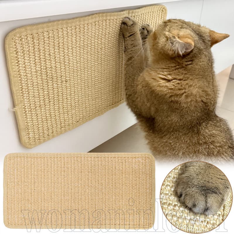 Almofada Horizontal Para Arranhar Piso De Gato-Tapete Arranhador De Sisal Natural Gatos-Tapetes Proteger Sofá E Móveis
