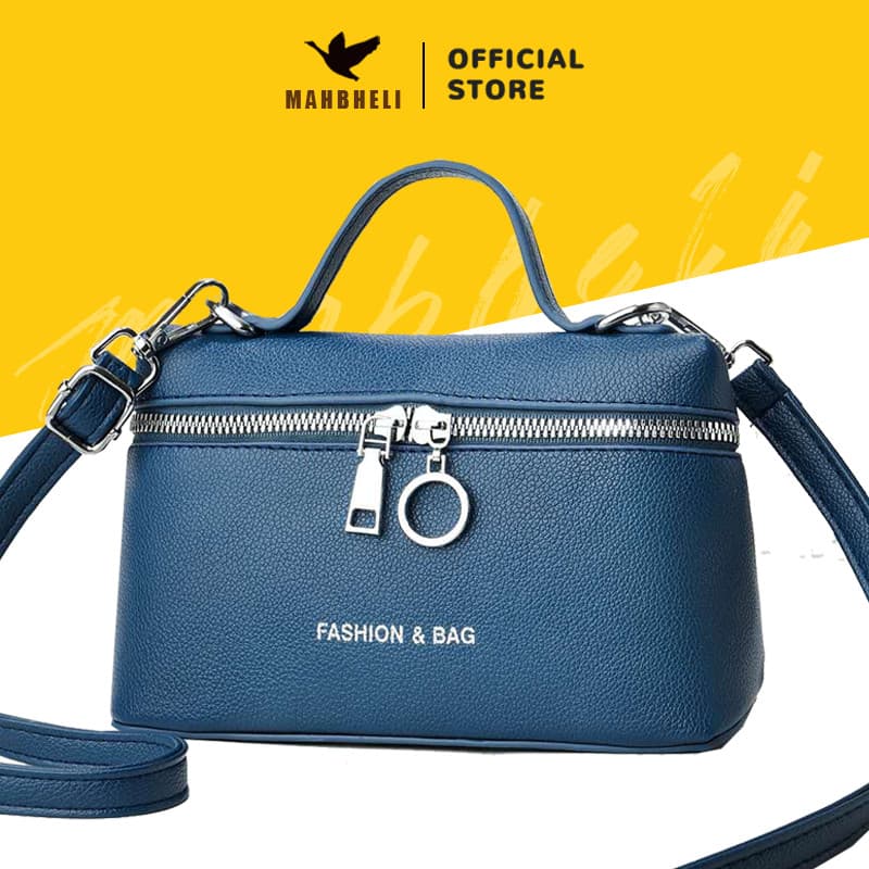 MAHBHELI Bolsa Feminina 2025 TOP - Design Costurado com Fecho, Média para Mão/Cruzado, Divisórias Organizadas