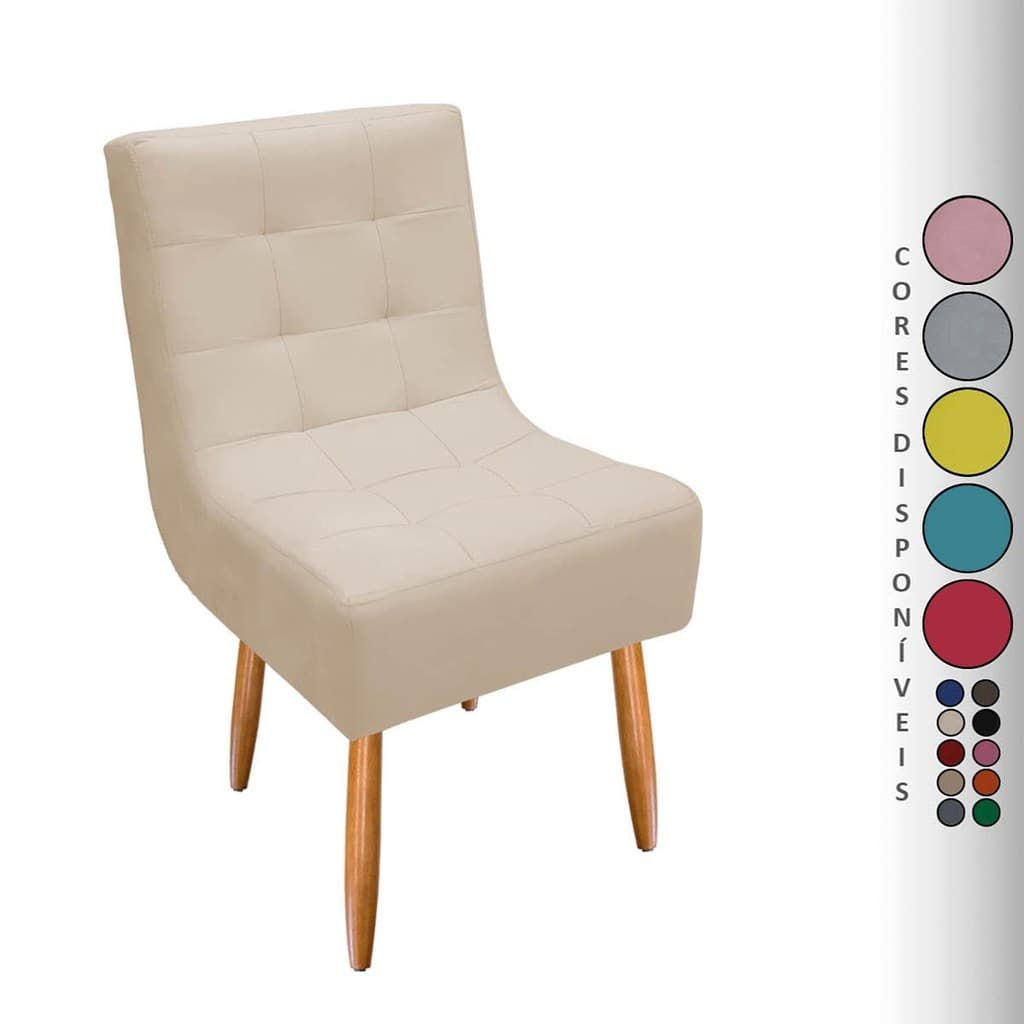 Cadeira para Sala Jantar Monalisa Pés Palito 30 cm Suede Aninha Decor