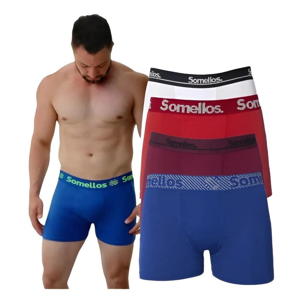 Kit 8 Cuecas Boxer 100% Algodão Macia Respirável Conforto