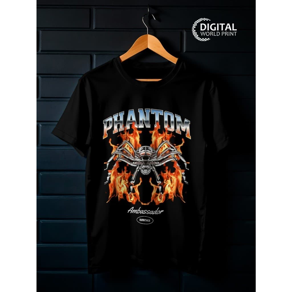 Camiseta Oversized Streetwear Premium Phantom Spider Dtf Ref3075