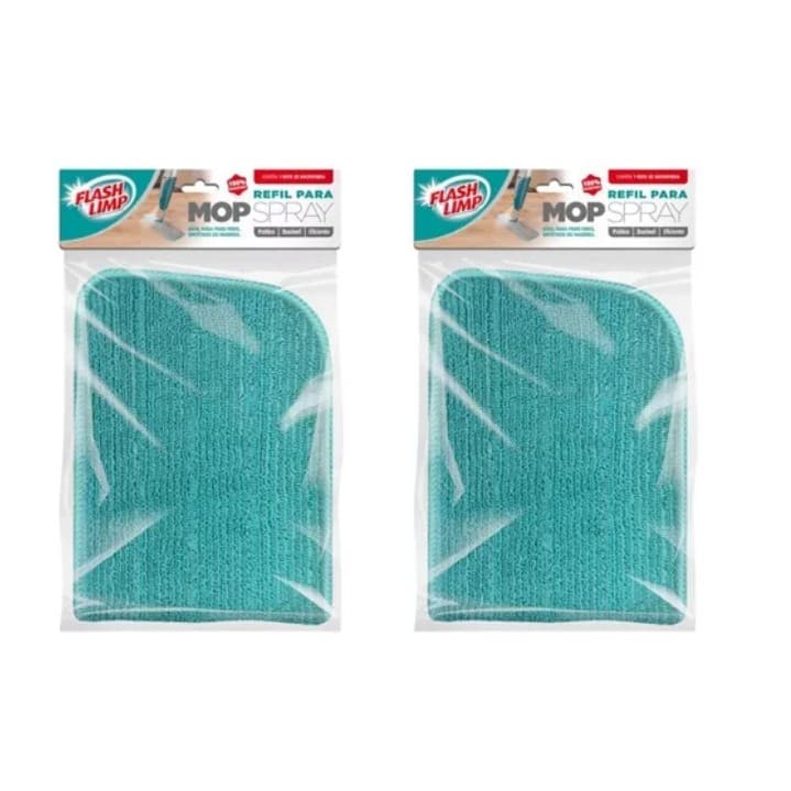 Refil Original Flashlimp Mop Spray Mop Plano Microfibra Super Absorvente Kit C/2