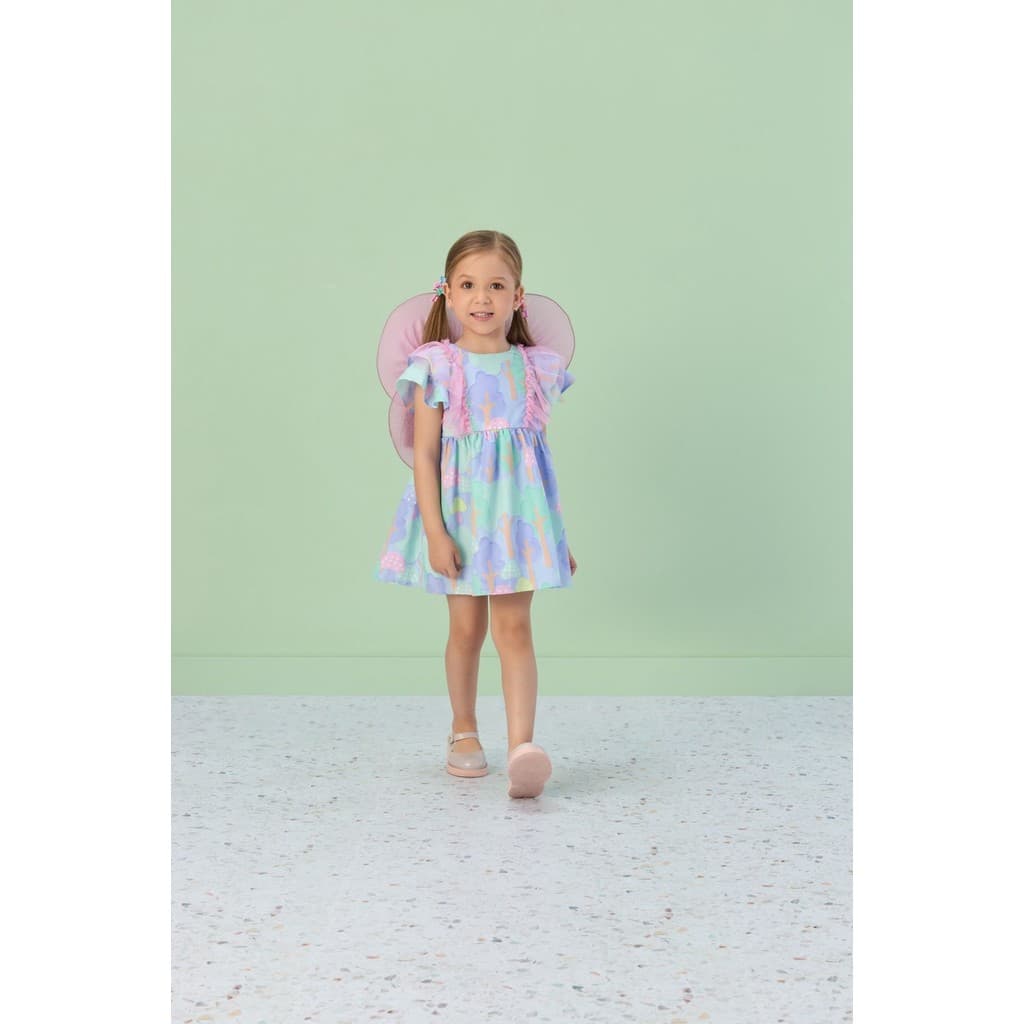 Vestido Infantil Mon Sucre Original Dinopatia 276 - Tam 1 a 6 anos - Colorido