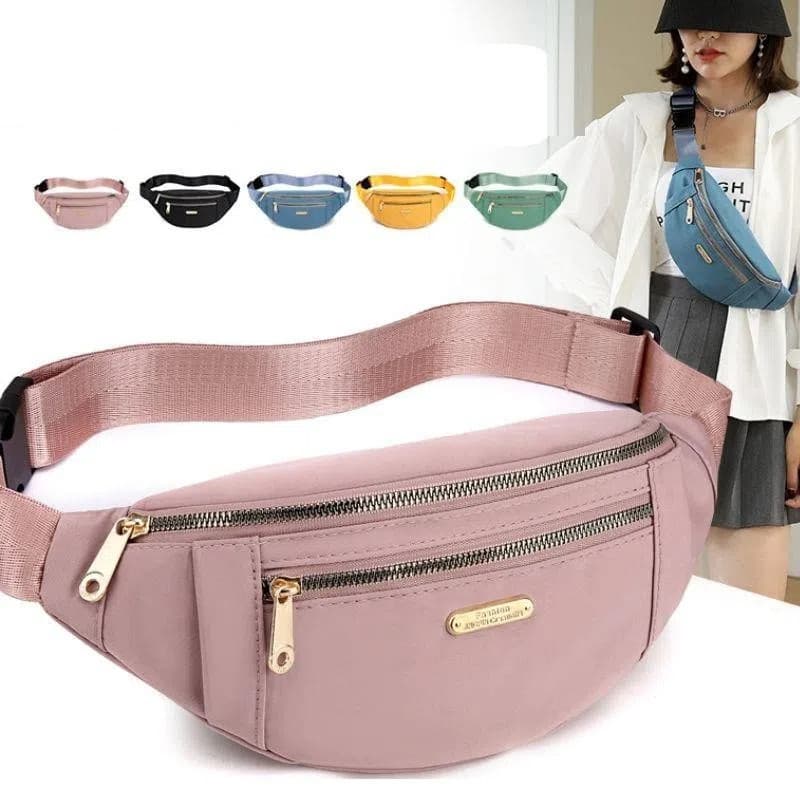 Bolsa De Peito De Cintura À Prova D'água Feminina Mensageiro Lona Corpo Cruzado Estilo Coreano