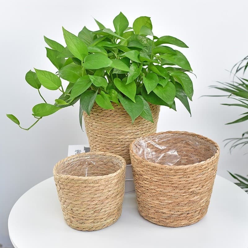 Imitação de Rattan Cesta de Flores Vaso de Flores Vaso de Flores Decoração Criativa para Casa Vasos de Plantas Internas