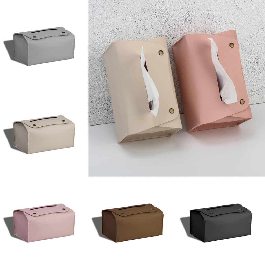 [Caixa de Toalha de Papel, Suporte Retangular de Couro PU para Lenços Faciais, Adequado para Sala de Estar, Banheiro, Ba