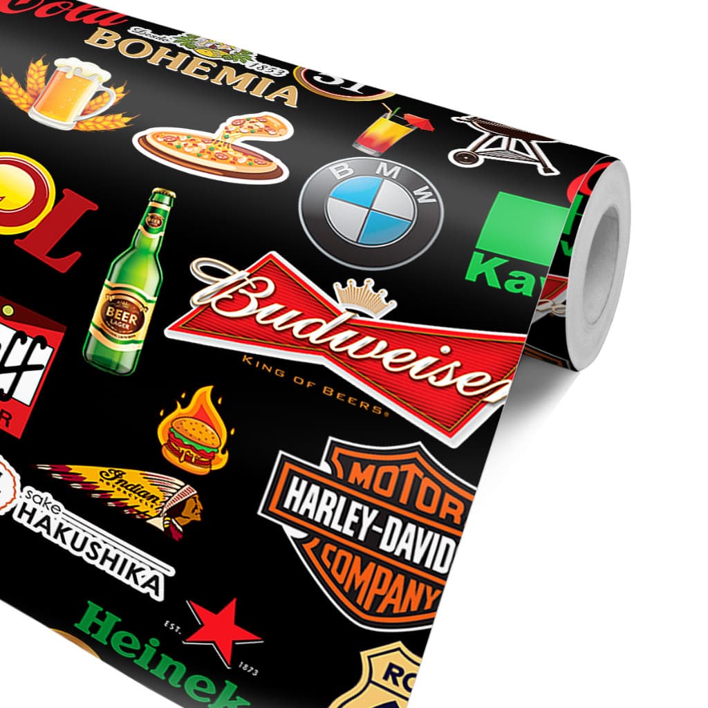 Papel de Parede Adesivo Gourmet com Cervejas Coloridas para Cozinha ou Bar com Estilo Vibrante