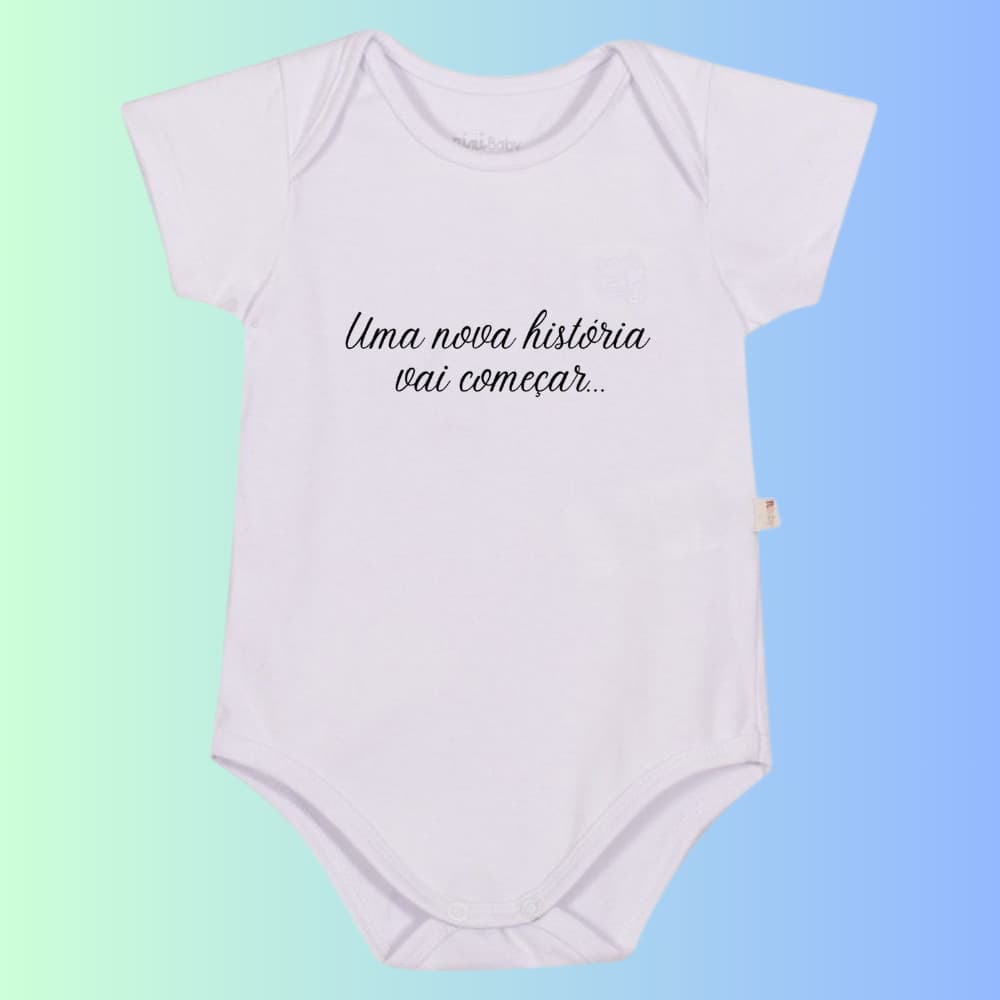 Body Bebê Algodão Bodie Macio Estampas Uma Nova História Vai