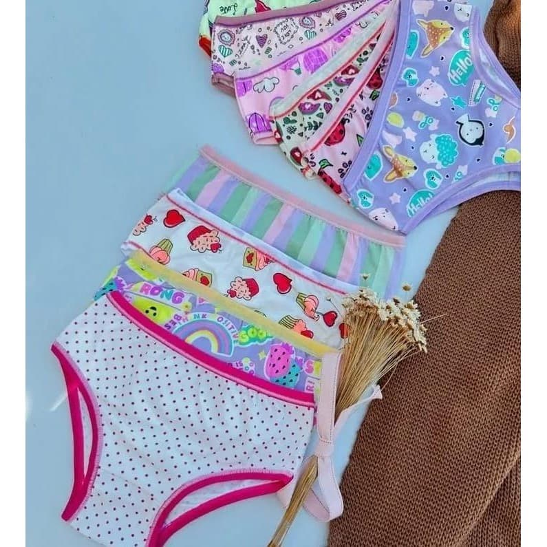 Kit 10 Calcinhas Infantil Variadas Poliamida Premium