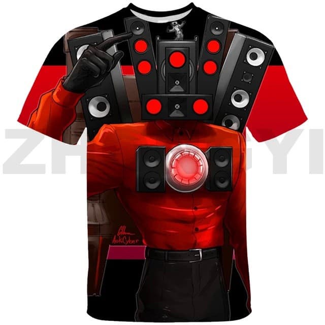 2025 Quente Anime Skibidi Toalete T Camisa Verão Esporte Sono Moda Wear Pai 3D