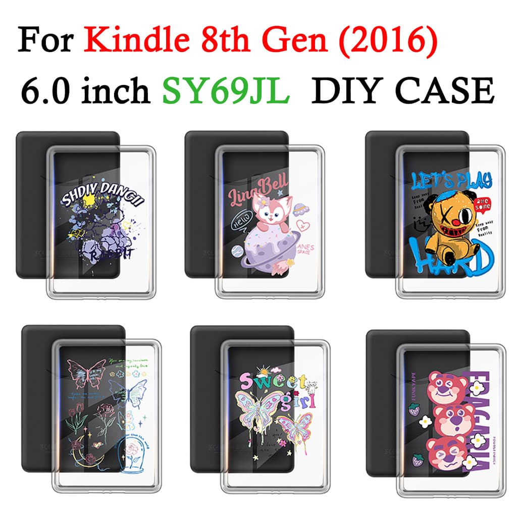 Acrílico DIY Translúcido Para Kindle 8a Geração 2016 6.0 Polegadas SY69JL E-Reader Capa Resistente A Quedas