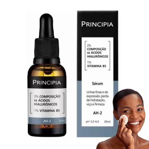 Sérum 2% Ácidos Hialurônicos + Vitamina B5 Principia Skincare AH-2- Hidratante Antissinais com 30ml - PRINCIPIA