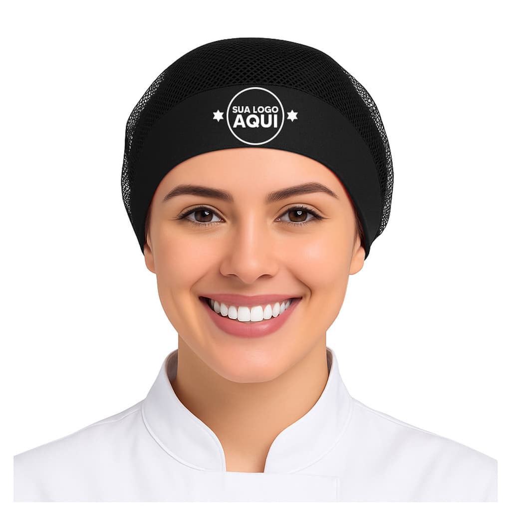 Kit 5 Touca De Rede Logo Personalizada Cozinha Restaurante