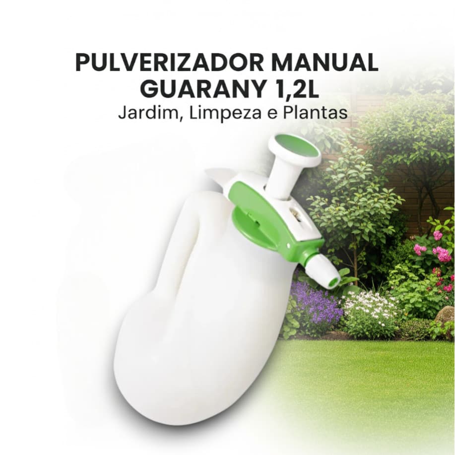 Pulverizador Manual Guarany 1,2 Litros – Borrifador Para Jardim, Limpeza, Bico Regulável e Agrícola