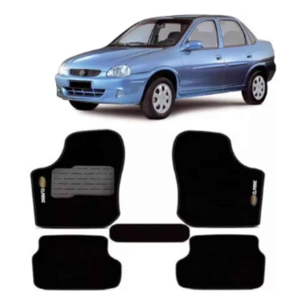 Kit de tapetes 5 peças específico Classic 2002 03 04 ... 14 15 2016 Carpete Preto