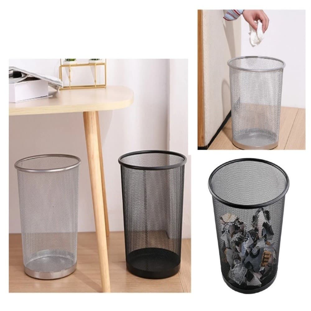 LIXEIRA METAL CESTO DE LIXO ARAMDO 12 LITROS TELADO PARA ESCRITORIO CASA QUARTO BASICO MULTIUSO