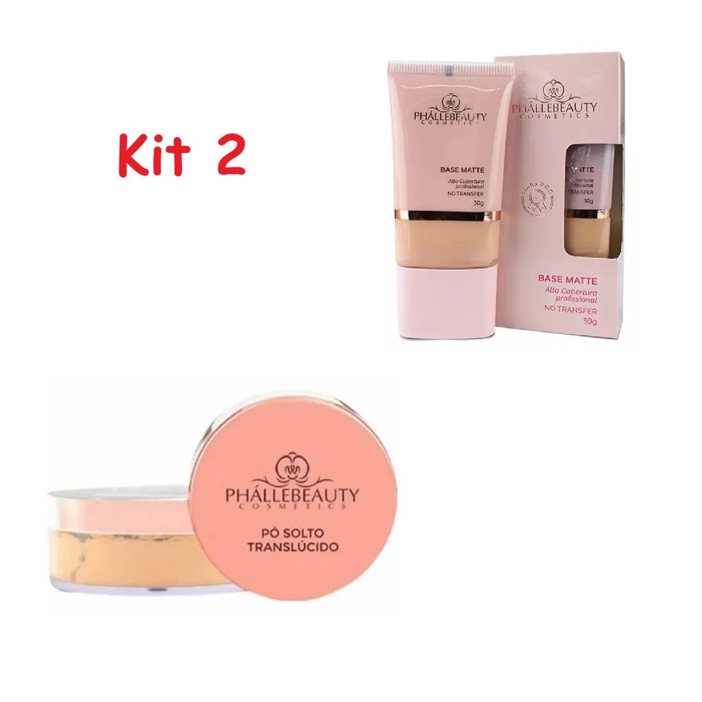 Kit PhálleBeauty Base Matte e Pó Translucido