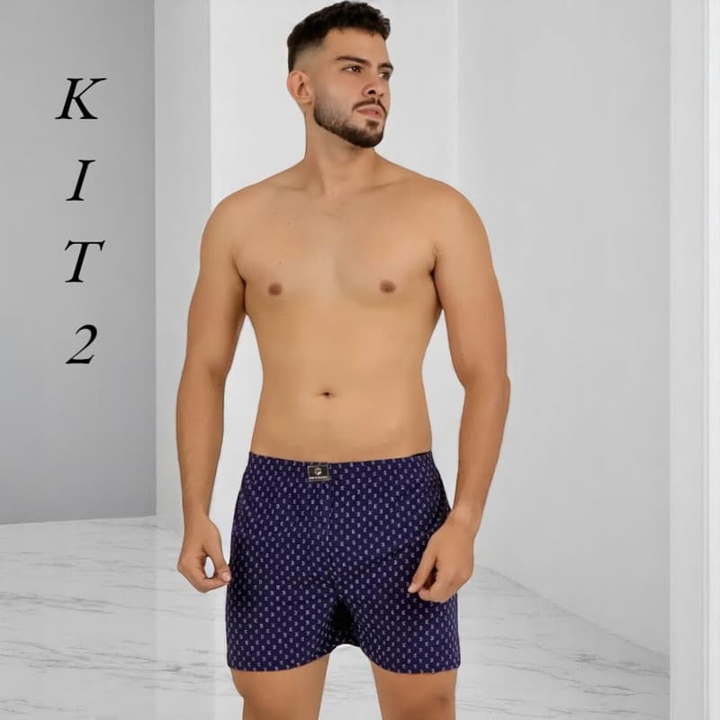 KIT 2 Samba Canção Feita em Liganete Pijama Masculino Short para Dormi em Malha Fria Canção