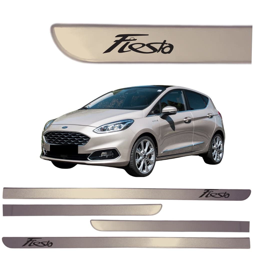 Jogo Friso Lateral New Fiesta 2017 até 2020 Prata Riviera