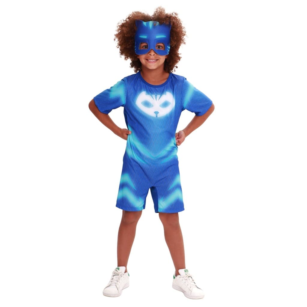 Fantasia Menino Gato PJ Masks Infantil Super Herói