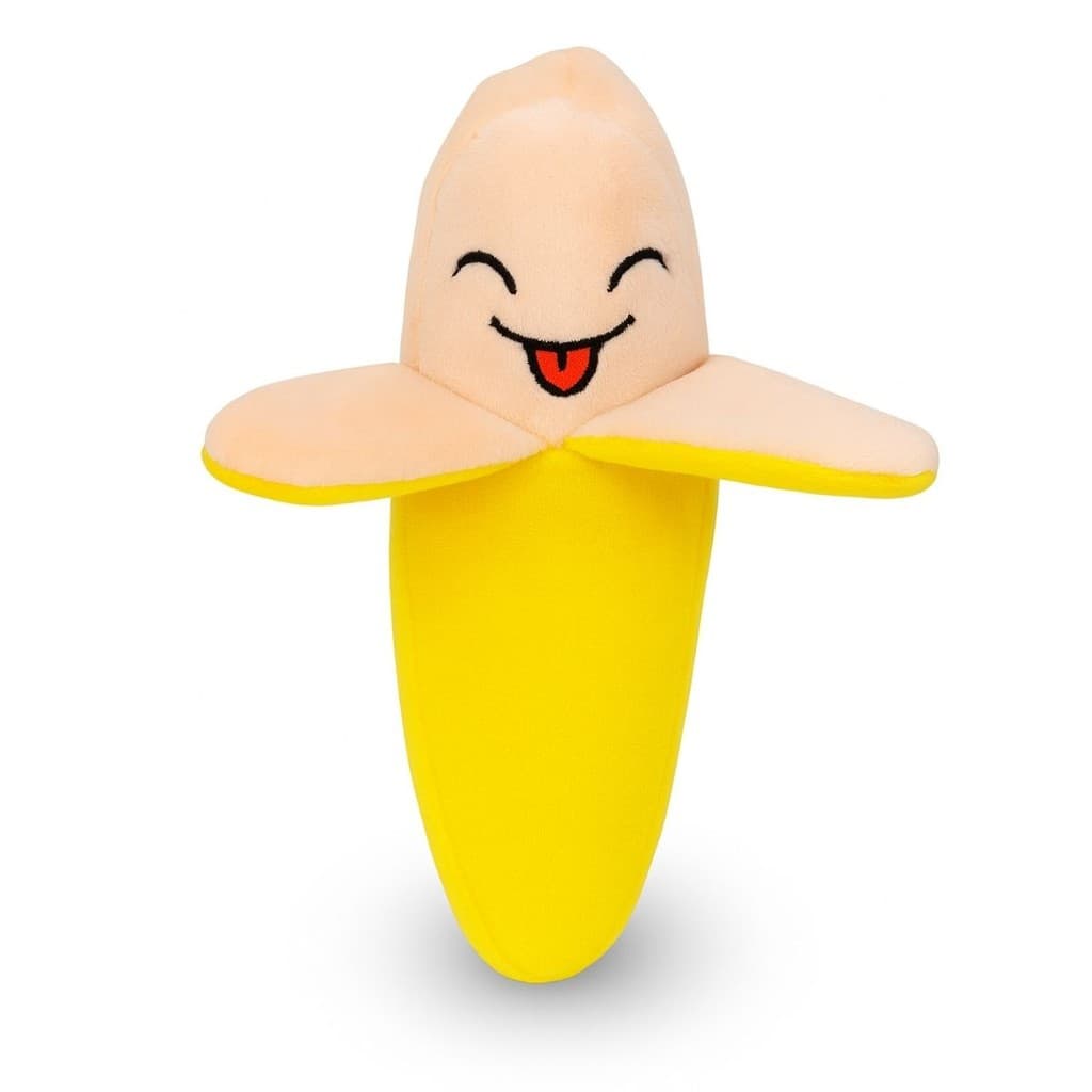 Brinquedo de Cachorro Gato Pet Banana de Pelúcia Mordedor com Apito Som Bordado Divertido