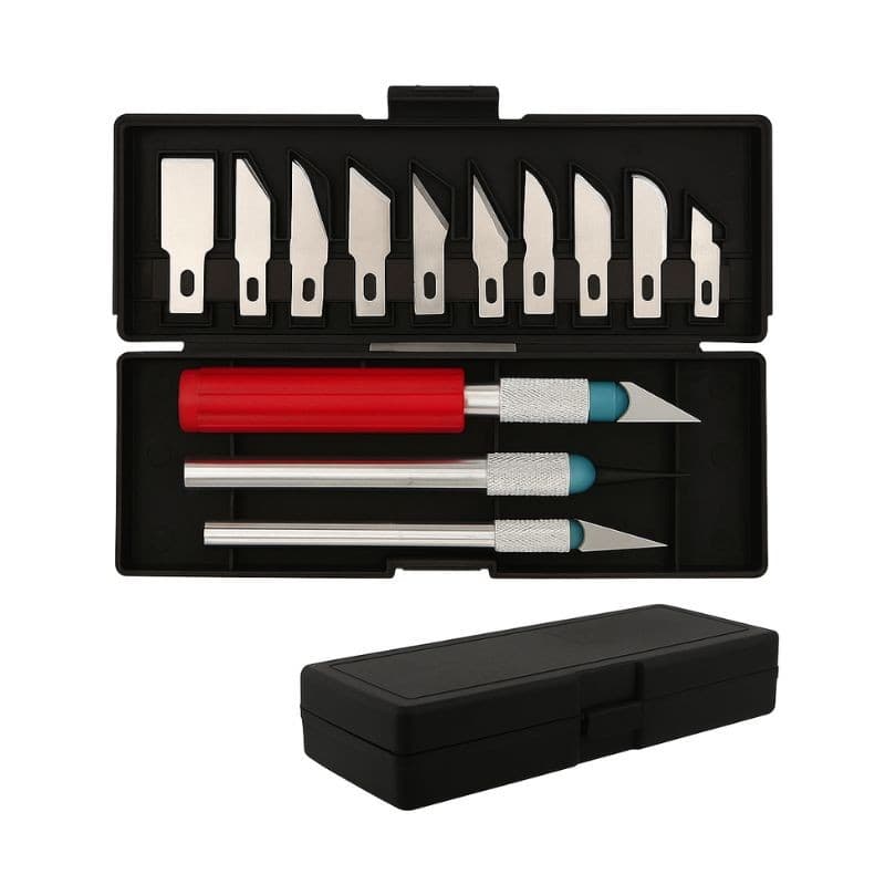 Kit Estilete De Precisão Profissional 13 Lâminas Jogo Estilete Artesanato - 16 Peças