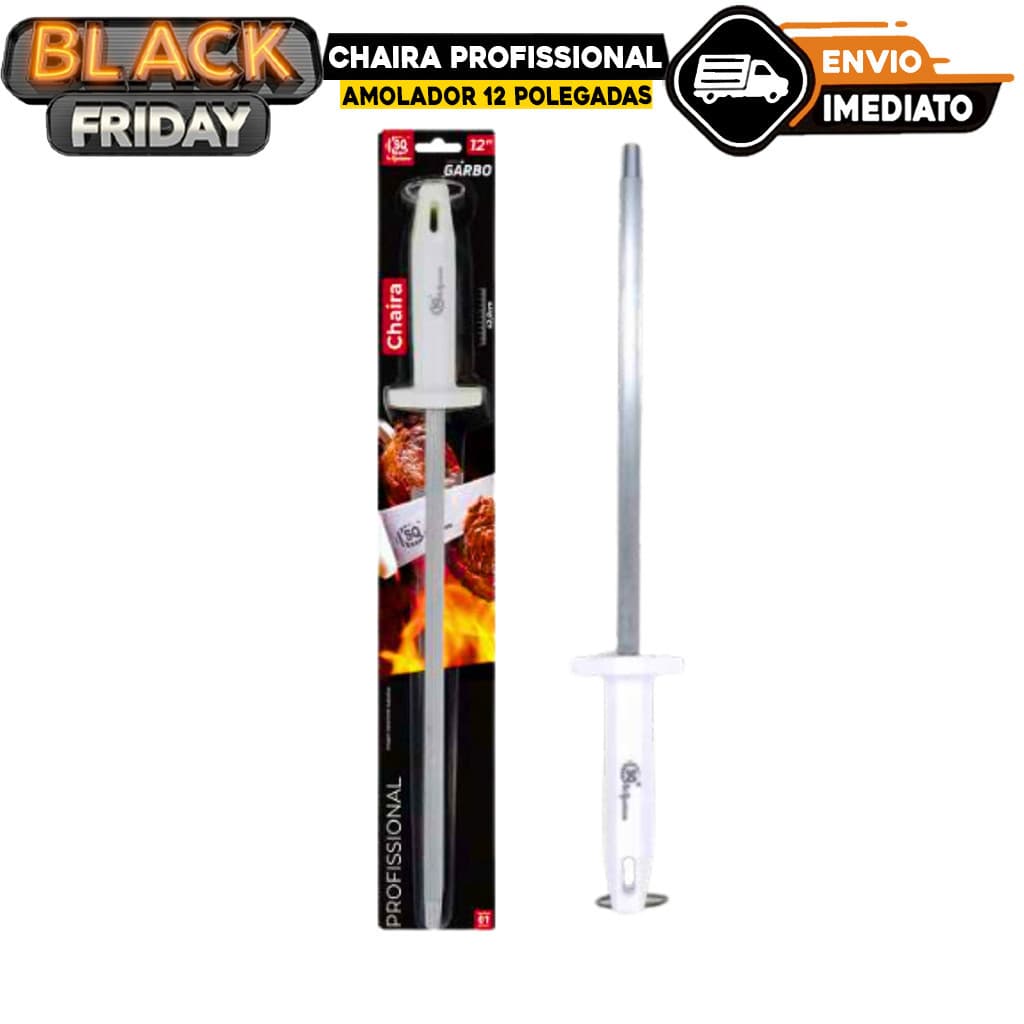 Chaira Profissional Amolador 12 polegadas Açougueiro Aço Inox