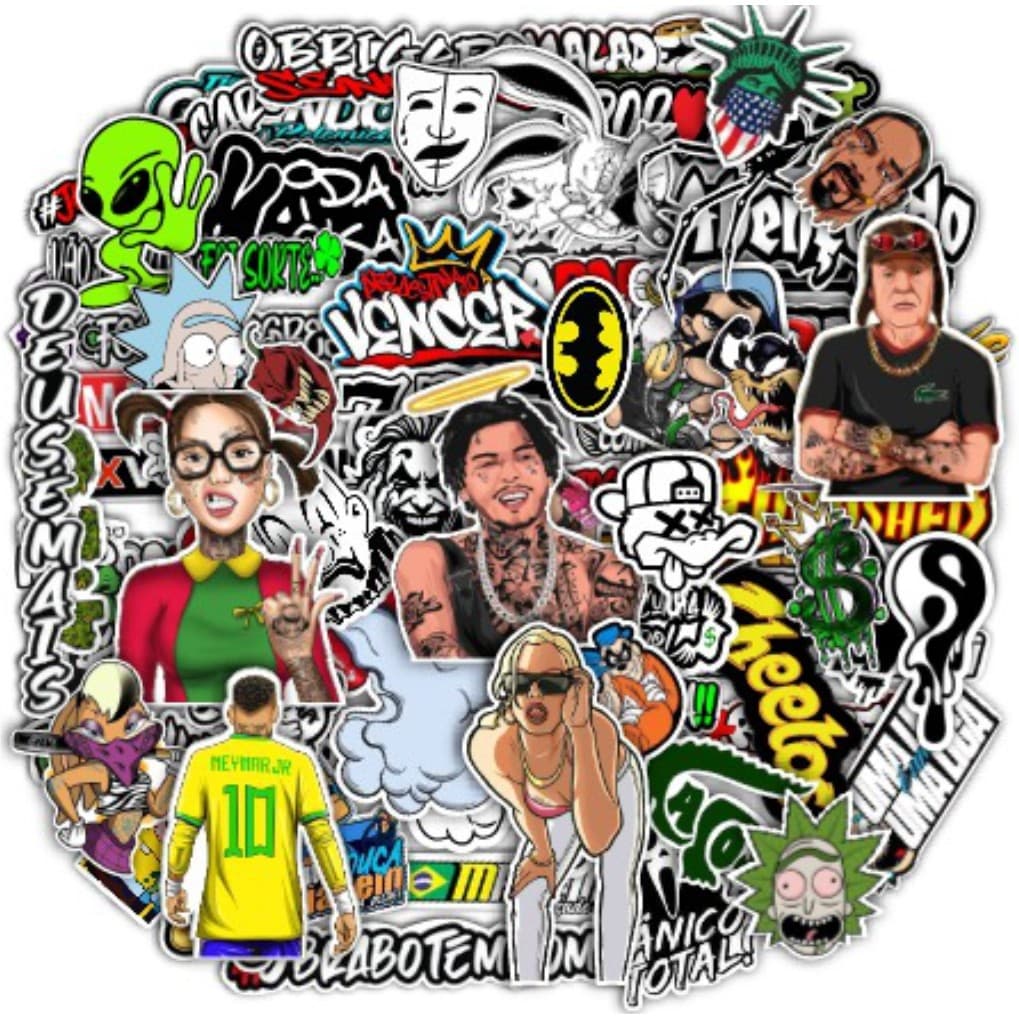 Kit 78 Unidade Mega Cartela Du Adesivo Alta Resolução Vinil Adesivos Para Moto Bike Carro Sticker