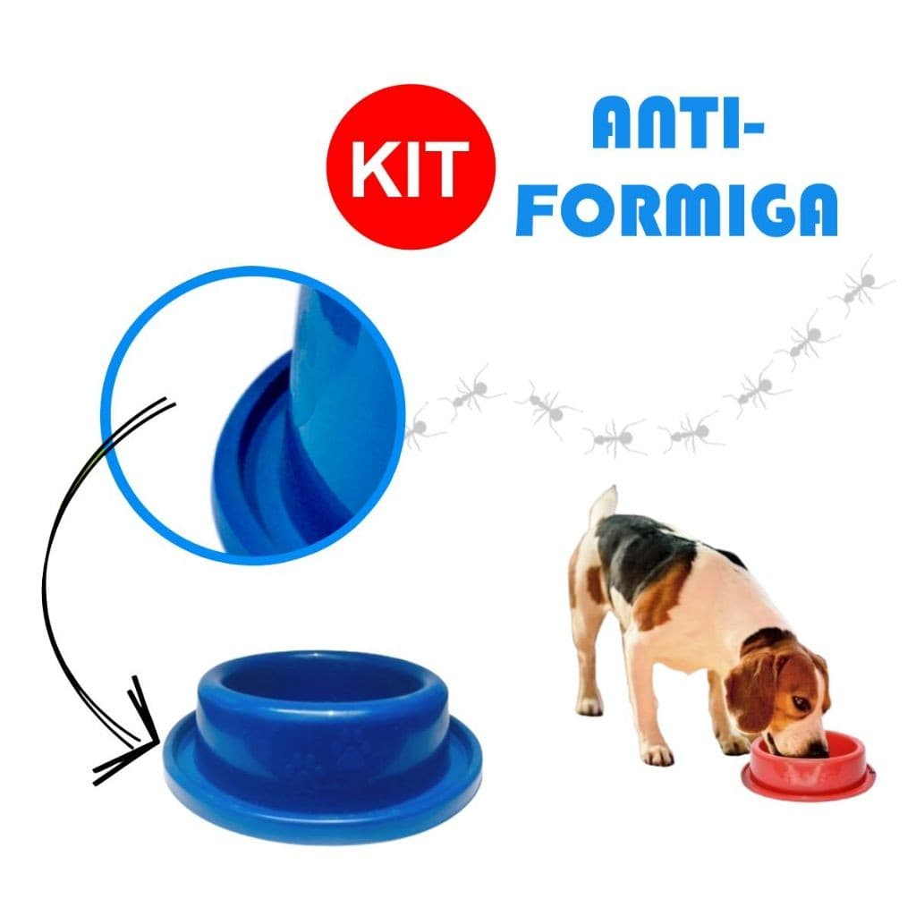 Kit Comedouro Bebedouro Anti Formiga P/ Cachorro e Gato 600ML Médio Porte Pote Tijela P/ Ração Água