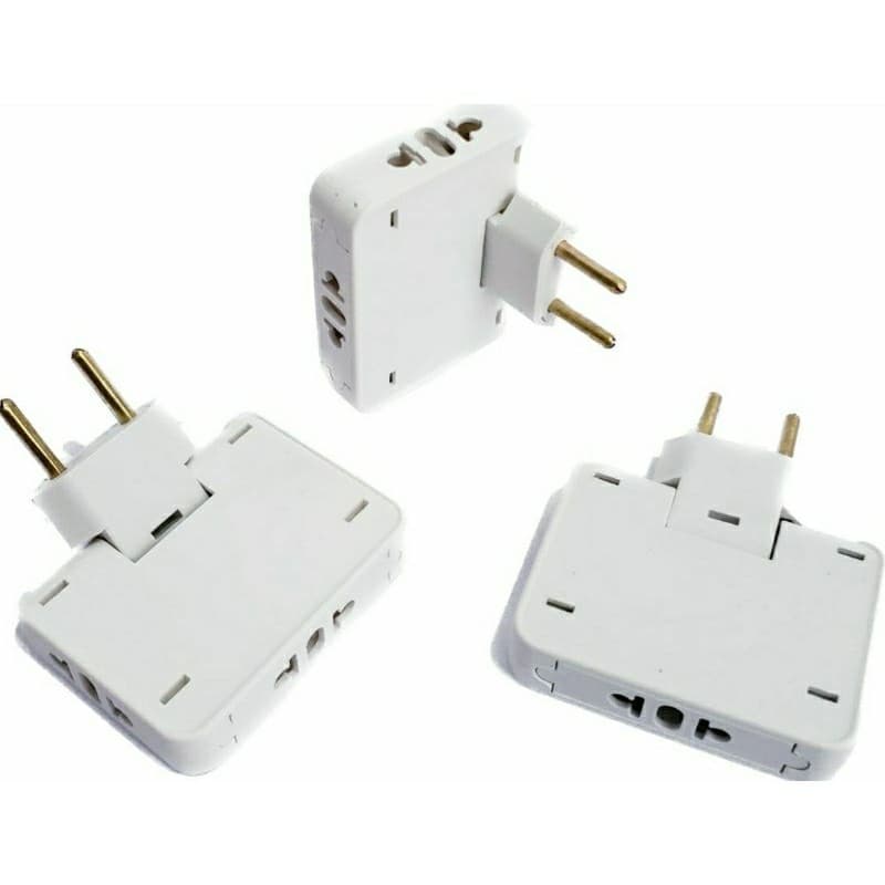 Kit 3 Adaptador Extensor de Tomada 10A e 20A Articulado Dobrável Benjamin