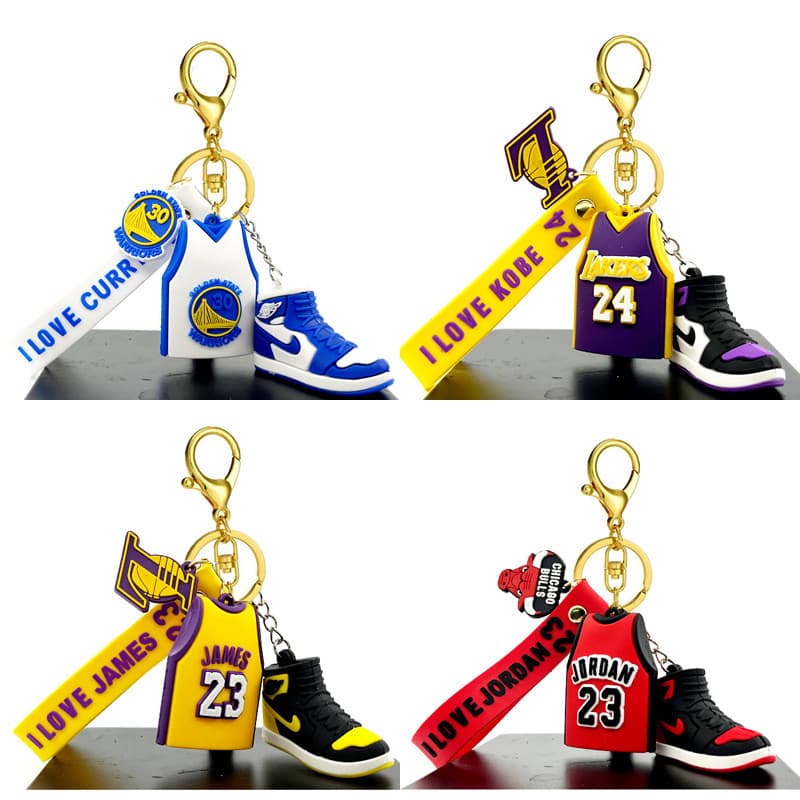 James Kobe Curry 3D Jersey Chaveiro Durant Tênis de basquete Modelo Chaveiro Pingente Mochila Acessórios Basquete Estére