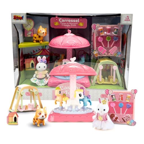 Coleção Casinha Feliz Brinquedo Parque De Diversão Carrossel