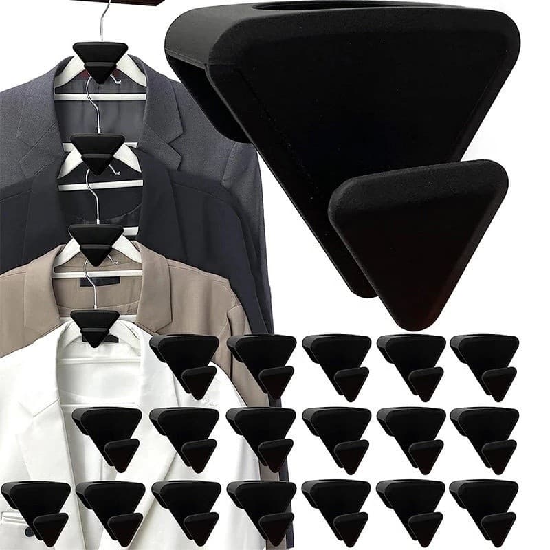 c/ Ganchos Kit 18 Triangular Para Empilhar Cabides Clipes Extensores Multifuncionais Conexão De Ganchos De Empilhamento