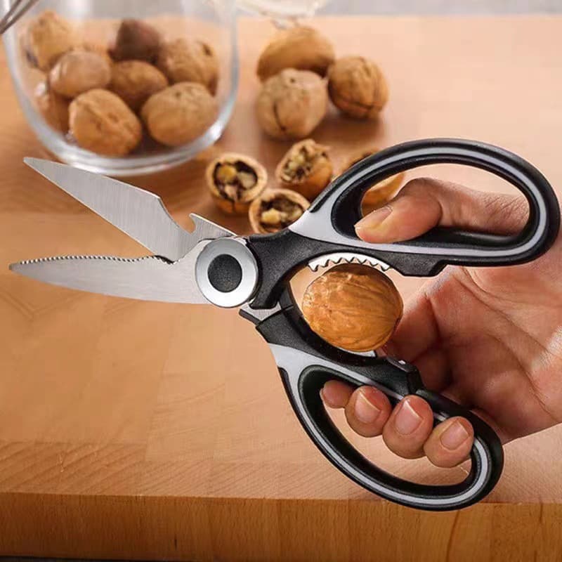 Tesoura Multiuso Inox – Corta Carnes, Ossos e Abre Nozes e Garrafas