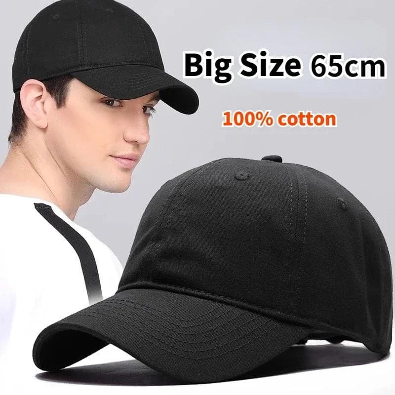 Chapéu De Tamanho Grande De 60-65CM Para Homens , Boné De Beisebol De Cabeça , Cor Vendida , Algodão Macio , Além De Esp