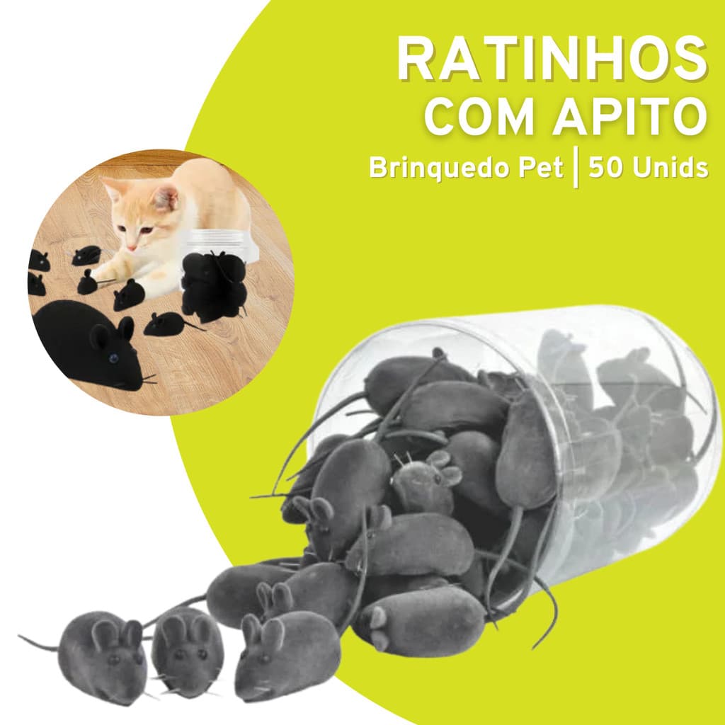 Ratinho Sonoro Para Gatos 50 Unidades