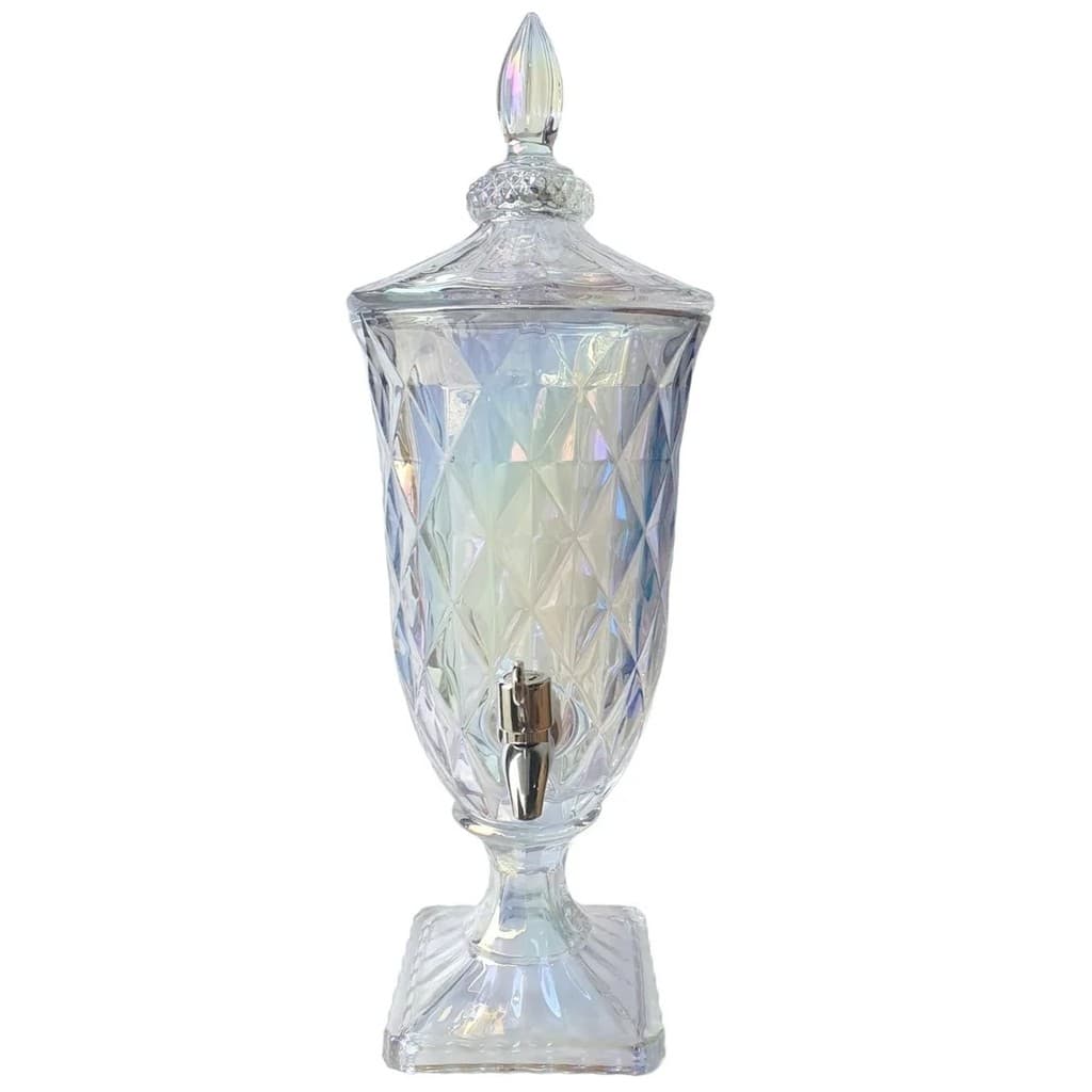 Suqueira De Vidro 2 Litros Diamante Com Dispenser De Bebidas