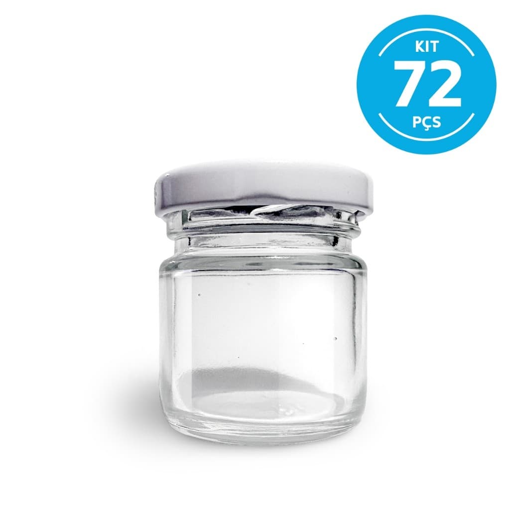 72 Potinhos de Vidro 40ml para Lembrancinhas Casamento Aniversário Cha de Bebe Papinha Geleinha