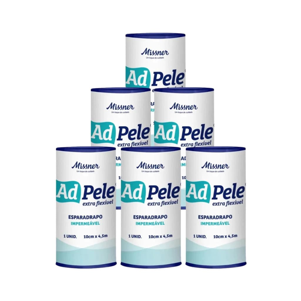 Kit com 6 Esparadrapos Impermeável 10cm x 4,5m AdPele Missner