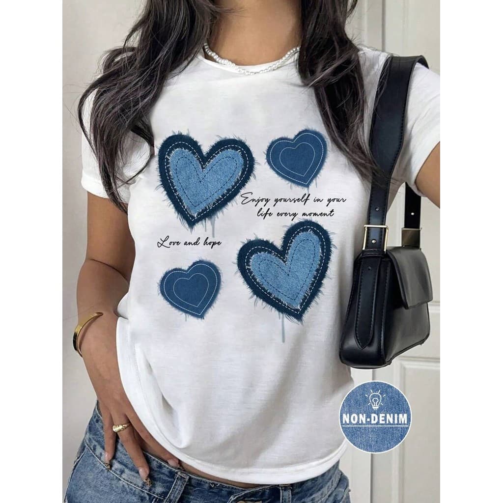Camiseta Feminina Estampada de Estrelas 100% Algodão Premium Lançamento