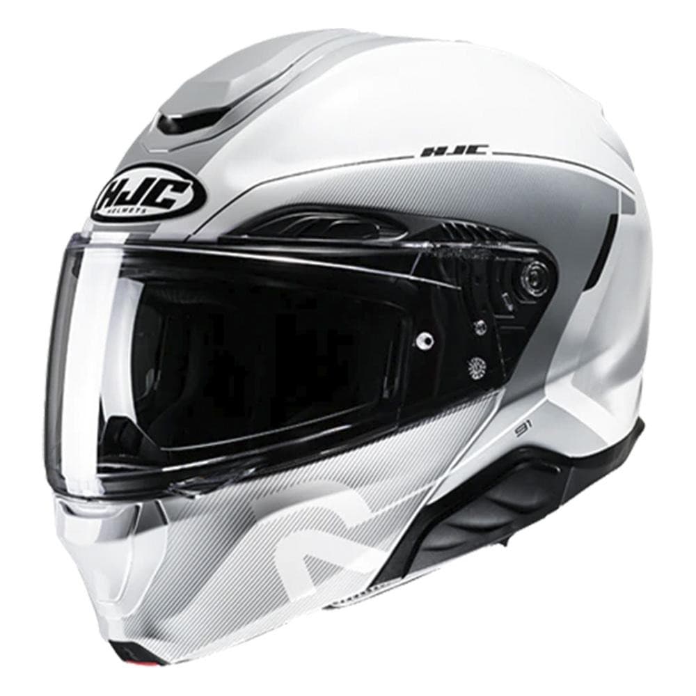 Capacete Hjc Rpha 91 Combust Branco E Chumbo 56 [F016]