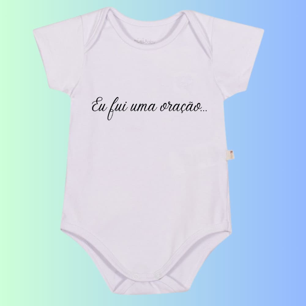Body Bebê Algodão Bodie Macio Estampas Eu Fui Uma Oração